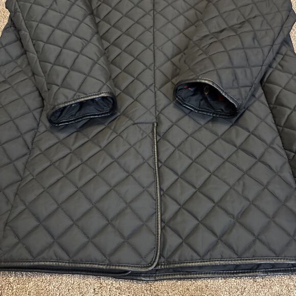 Lauren Ralph Lauren Jacket Women 0X Black Quilt Equestrian Spectator Hood Parka - Picture 13 of 14